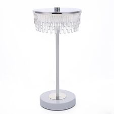 Lumion 48567; 8253/1TL Настольная лампа LEDIO LN25 393 серебро/белый/прозрачный, металл/акрил LED 7W 4000К 220V SATIANA