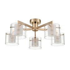 Lumion 47593; 6587/5C Люстра потолочная MODERNI LN25 91 золото/прозрачный, металл/стекло E14 5*40W 220V VERDI