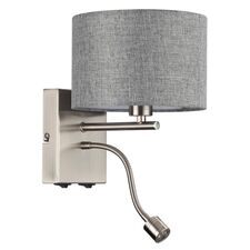 Lumion 48587; 8251/2W Бра MODERNI LN25 никель/серый, металл/текстиль Е14 40W + LED 3W 4000K 220V NIKKI