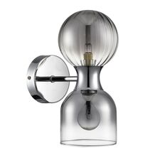 Lumion 48056; 8114/2W Бра MODERNI LN25 142 хром/дымчатый, металл/стекло G9 30W + E14 40W 220V TAUNA