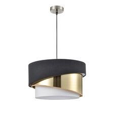 Lumion 47695; 8041/3 Подвесной светильник MODERNI LN25 136 никель/черный/золото/белый, металл/текстиль Е27 3*60W 220V INDIRA