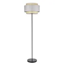 Lumion 47700; 8043/1F Торшер MODERNI LN25 266 черный/серый/бежевый, металл/текстиль/ротанг Е27 1*60W 220V LAUNA