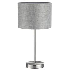 Lumion 48585; 8251/1T Настольная лампа MODERNI LN25 никель/серый, металл/текстиль лампа Е27 60W 220V NIKKI