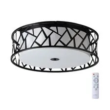 SONEX 1025915; 7700/60L AVRA LED SN 056 Светильник металл / ткань / стекло / белый / черный LED 60Вт 3000-6000K D600 IP20 пульт ДУ FABIANA