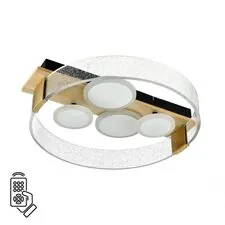 SONEX 1032227; 7742/40L MITRA LED SN 077 Светильник металл / акрил / МДФ / белый / под дерево / прозрачный / черный LED 40Вт 3000-6000К 470x420 IP20 пульт ДУ SPOTS