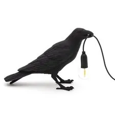 Seletti 00124526; 14735 Настольная лампа Bird Waiting Black