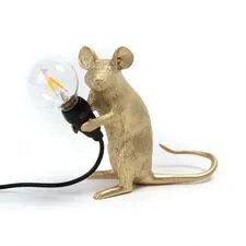 Seletti 00133915; 15231 Настольная лампа Mouse Lamp Sitting GOLD USB