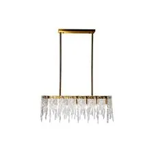 Garda Decor K2KG1102P-7A Люстра Tiara латунь/стекло прозр. 90*35*h55см