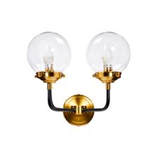 Garda Decor K2KG0521W-2 Бра Simple M латунь, стекло прозр. 32*23*h32 см
