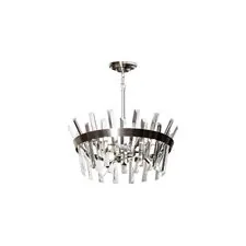Garda Decor 92EL-YG02120-6P Люстра потолочная хром, стекло прозр., d60*h.100см