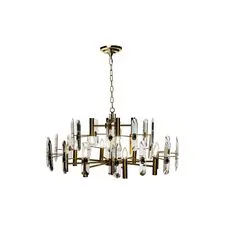 Garda Decor 92EL-YG60400-8+4P Люстра потолочная латунь, стекло прозр. d80 h.100см