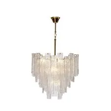 Garda Decor 91GH-1014-8 Люстра потолочная "Ice" рифленое стекло/латунь d.53см h.68см