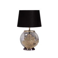Garda Decor 69-102003 Лампа настольная плафон чёрный d26,5*h53см