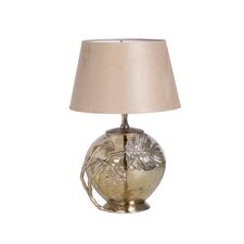Garda Decor 69-120218 Лампа настольная "Лист монстеры" плафон бежевый d35,5*53 см