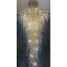 Garda Decor 86-80152 Люстра каскадная "Капли" d.80*h200 см, металл цвет золото