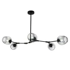 EVOLUCE SLE154843-05 Светильник подвесной Черный/Дымчатый E27 5*40W