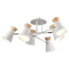 EVOLUCE SLE1252-502-06 Светильник потолочный Белый, Золотистый/Белый, Дерево E27 6*60W