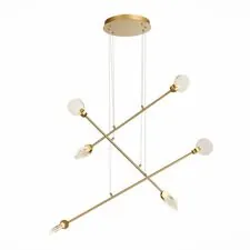 ST LUCE SL6104.203.06 Светильник подвесной ST-Luce Золотистый/Прозрачный,С пузырьками воздуха LED 6*3W 3000K