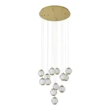 ST LUCE SL6520.303.13 Светильник подвесной ST-Luce латунь/прозрачный с пузырьками воздуха LED 1*65W 4000K