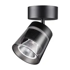 NOVOTECH 358648 OVER NT21 214 корпус черный/плафон дымчатый Светильник накладной светодиодный IP20 LED 4000K 20W 175-245V ARTIK