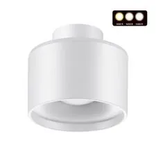 NOVOTECH 358970 OVER NT22 202 белый Светильник накладной с переключ. цв. температуры IP20 LED 3000К\4000К\6000К 12W вниз + 3W вверх 110-265V GIRO