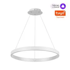 NOVOTECH 359449 OVER NT24 000 белый Светильник подвесной диммир. со сменой цв.темпер. (пульт ДУ/прилож. Smart Life) IP20 LED 50/12W 85-265V 3000-6000К SOTTO