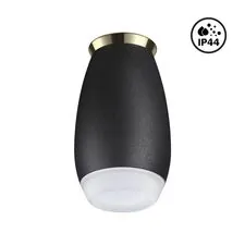 NOVOTECH 370911 OVER NT22 331 черный/золото Светильник накладной влагозащищенный IP44 GU10 9W 220V GENT