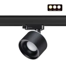 NOVOTECH 358977 PORT NT22 145 черный Трехфазный трековый светильник с переключ. цв. температуры IP20 LED 3000К\4000К\6000К 12W вниз + 3W вверх 110-265V GIRO