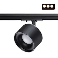 NOVOTECH 358974 PORT NT22 108 черный Светильник трековый однофазный трехжильный с переключ. цв. температуры IP20 LED 3000К\4000К\6000К 12W вниз + 3W вверх 110-
