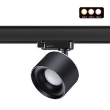NOVOTECH 358977 PORT NT22 145 черный Трехфазный трековый светильник с переключ. цв. температуры IP20 LED 3000К\4000К\6000К 12W вниз + 3W вверх 110-265V GIRO
