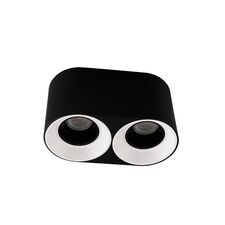 Denkirs DK3096-BW+BK Светильник накладной IP 20, 10 Вт, GU5.3, LED, черно-белый/черный, пластик