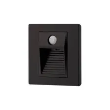 Denkirs DK1020-BK Светильник встраиваемый в стену c датчиком движения, IP 20, LED 3000, 1 Вт, черный, пластик