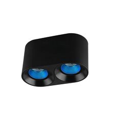 Denkirs DK3096-BK+CY Светильник накладной IP 20, 10 Вт, GU5.3, LED, черный/голубой, пластик