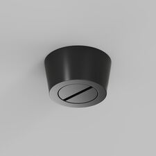 Denkirs TR5512-BK Накладное основание с возможностью подачи питания треку-ремню Belty, серия Base. Не вмещает блок питания, D75*H43мм, IP20, черный, алюминий