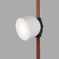 Denkirs DK5542-WH+BK Поворотный светильник для трека-ремня Belty, серия Spot, со светодиодом, D100*H107мм, 48V DC, 12W, RA90, 120°, 4000K, IP20, белый с черным, алюминий