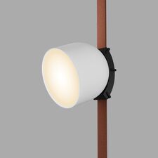 Denkirs DK5543-WH+BK Поворотный светильник для трека-ремня Belty, серия Spot, со светодиодом, D100*H107мм, 48V DC, 12W, RA90, 120°, 3000K, IP20, белый с черным, алюминий