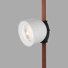 Denkirs DK5540-WH+BK Поворотный светильник для трека-ремня Belty, серия Spot, со светодиодом, D100*H107мм, 48V DC, 12W, RA90, 38°, 4000K, IP20, белый с черным, алюминий