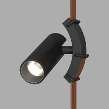 Denkirs DK5546-BK Поворотный светильник для трека-ремня Belty, серия Spot, со светодиодом, D35*L126.5мм, 48V DC, 7W, RA90, 30°, 4000K, IP20, черный, алюминий