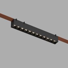 Denkirs DK5571-BK Cветильник для трека-ремня Belty, серия Grill, со светодиодом, L323*W40*H45, 48V DC, 12W, RA90, 24°, 3000K, IP20, черный, алюминий
