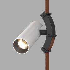 Denkirs DK5547-BW+BK Поворотный светильник для трека-ремня Belty, серия Spot, со светодиодом, D35*L126.5мм, 48V DC, 7W, RA90, 30°, 3000K, IP20, белый с черным, алюминий
