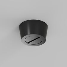 Denkirs TR5515-BK Накладное основание для фиксации трека-ремня Belty, серия Base, для создания перегиба под произвольным углом, без подачи питания, D75*H43мм, IP20, черный, алюминий