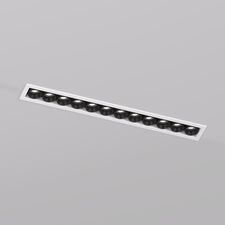 Denkirs DK2515-WB Встраиваемый светильник SPACE со светодиодом L240mm 220V 20W 38° 4000К IP20 белый/черный алюминий