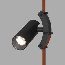 Denkirs DK5546-BK Поворотный светильник для трека-ремня Belty, серия Spot, со светодиодом, D35*L126.5мм, 48V DC, 7W, RA90, 30°, 4000K, IP20, черный, алюминий