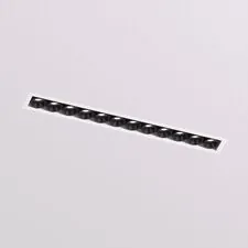 Denkirs DK2532-WB Встраиваемый светильник SPACE со светодиодом под шпатлевку L240mm 220V 20W 38° 4000К IP20 белый/черный алюминий