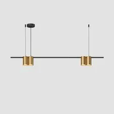 Denkirs DK4061-BK+SG Подвесной светильник ORBIT, IP20, 4xGU10 LED до 15 Вт, черный + сатинированное золото, алюминий