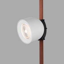 Denkirs DK5640-WH+BK Поворотный светильник для трека-ремня Belty Smart, серия Spot, со светодиодом, D100*H107мм, 48V DC, 12W, RA90, 38°, 2700-6000K, IP20, белый с черным, алюминий