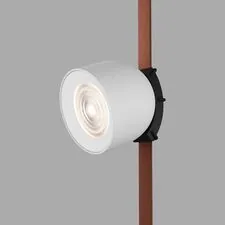 Denkirs DK5640-WH+BK Поворотный светильник для трека-ремня Belty Smart, серия Spot, со светодиодом, D100*H107мм, 48V DC, 12W, RA90, 38°, 2700-6000K, IP20, белый с черным, алюминий
