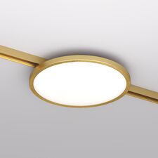 Denkirs DK5763-SB Светильник для трека SHINE FLOW со светодиодом, D198*H27, 48V DC, 15W, RA?90, 3000K, IP20, сатинированная латунь, алюминий