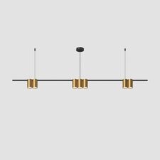 Denkirs DK4063-BK+SG Подвесной светильник ORBIT, IP20, 7xGU10 LED до 15 Вт, черный + сатинированное золото, алюминий