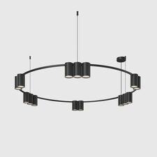 Denkirs DK4067-BK Подвесной светильник ORBIT, IP20, 15xGU10 LED до 15 Вт, черный матовый, алюминий